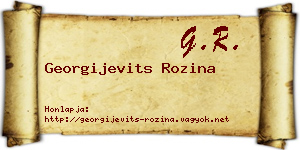Georgijevits Rozina névjegykártya